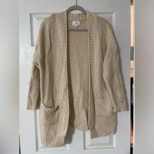 Ivory knit oversized cardigan